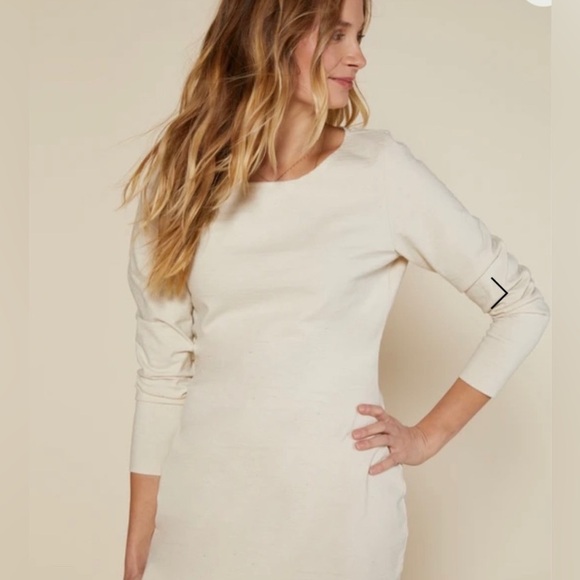 Outerknown 100% cotton boatneck long sleeve mini dress - Picture 3 of 15